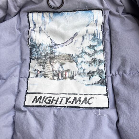 VTG Mighty Mac Duck Down Coat S 40 Red Insulated Zip Hood Outdoor Ski Winter - Picture 12 of 16